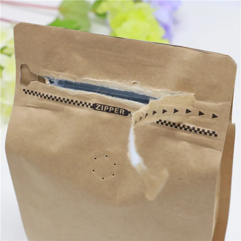 kraft paper coffee packaging bags with valve