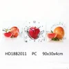 Kitchen Wall Decoration Fruit Design Glass Painting Clock