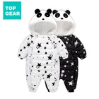 topgear hot sale wholesale down padding woven winter newborn baby boys clothes romper with star full print overall