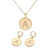 New jewelry sets A-F-G-M letters drop hoop earrings and pendant necklace