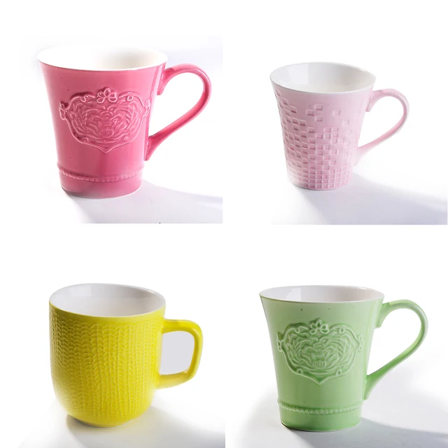 commercial coffee cups v-shaped mugs with custom logo ceramic