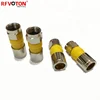 Pure Brass RG6 coaxial cable f type compression plug connectors