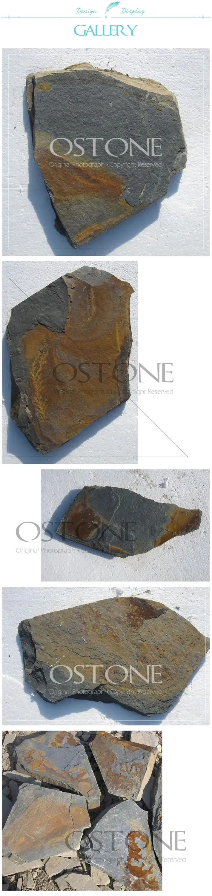 Decorative Random Rust Slate Paving Natural Stone Swimming Pool Pavers