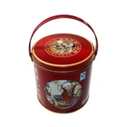 Tea tin box production cakes and pastries round tin with handle Tin box price Moon cakes are packed in metal boxes