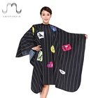 Hairdressing salon cape,Adjustable Metal Neck Strap Hairdrssing cape Fashion Stripe Polyester Barber Cutting Cape