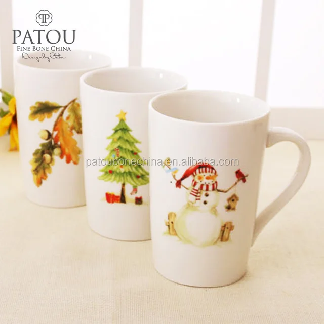 snowman gift unique shape christmas ceramic coffee mugs design