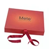 Luxury foldable large rigid magnetic gift box, magnetic box with ribbon