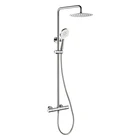 クロームサーモスタット雨ミキサーシャワーミキサーセット robinet デ潅水グリフォデラ ducha
