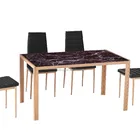 Glass dining table and chairs for dining room furniture