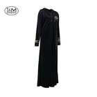 JM-22G KS korea velvet fabric Muslim clothing Dubai casual women Abaya Maxi Muslim lady Dress with zip and hoodie
