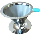 Pour Over Manual Borosilicate Glass Carafe Coffee Maker Pot with Stainless Steel Permanent Filter (2 Cup)