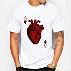 2019 High quality factory custom new design clothing heart printing T-shirt white short sleeve wholesale