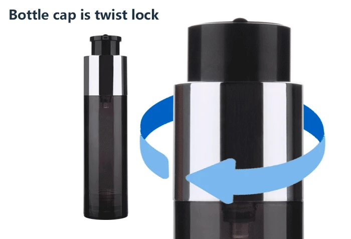 Plastic empty cosmetic 15ml/30ml/50ml airless bottle