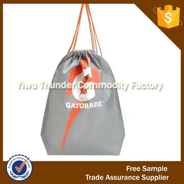 promotional cheap plain gift drawstring backpack with front