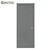 Simple line grey soft touch pvc room interior wood door
