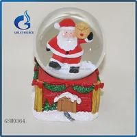 cheap resin christmas gift glass snow globe ball with santa