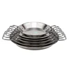 zhongte Hotel product Double Handles Mini 20cm Seafood Paella Stainless Steel Frying Pan