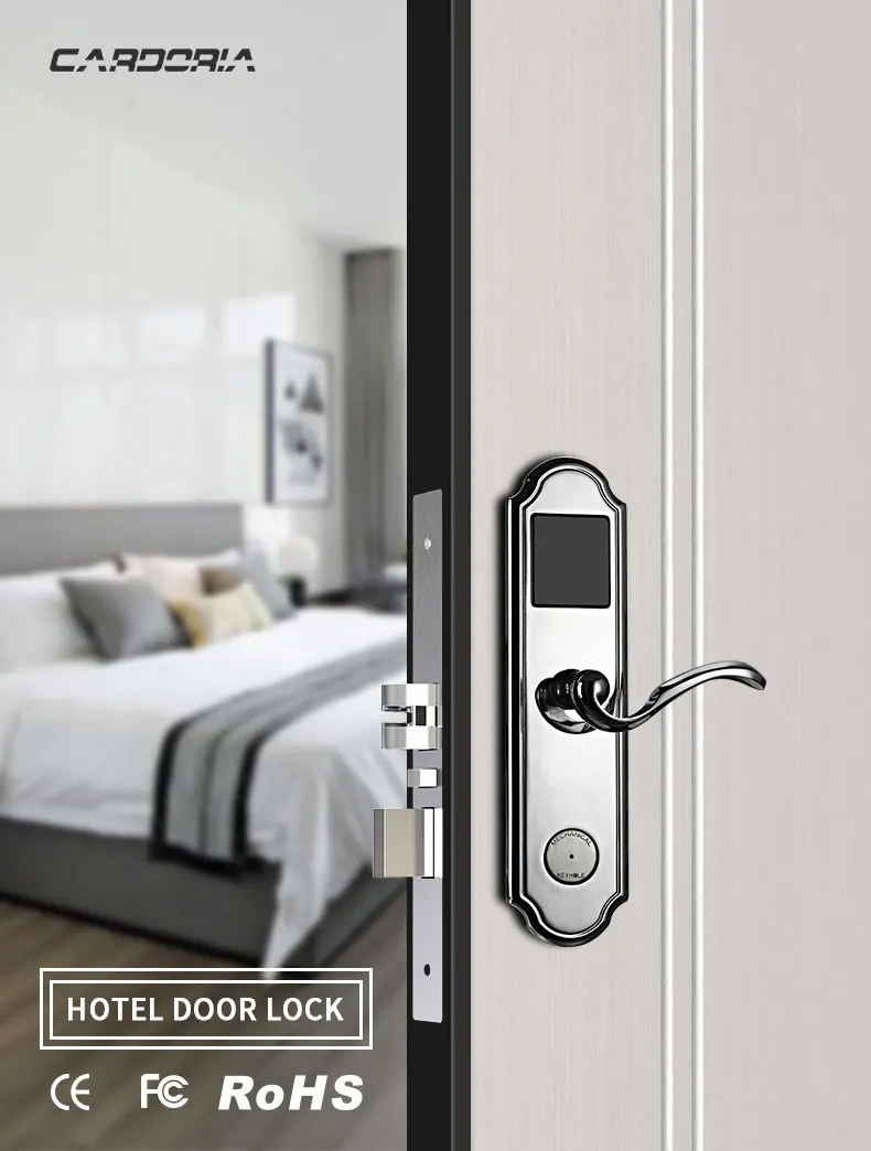 hotel equipments rfid hotel door sensor lock with hotel key card encoder