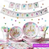 Unicorn Party Supplies Tableware Set Serves 16,114 Piece Perfect For Girls Birthday & First Birthday