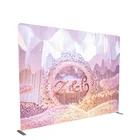Custom logo tension fabric party event decor flower backdrop wedding stand