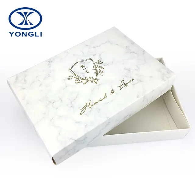 custom logo luxury marble pattern clothing paper gift packaging