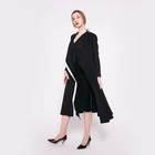 wholesale customized winter abaya women black long fur wool coat