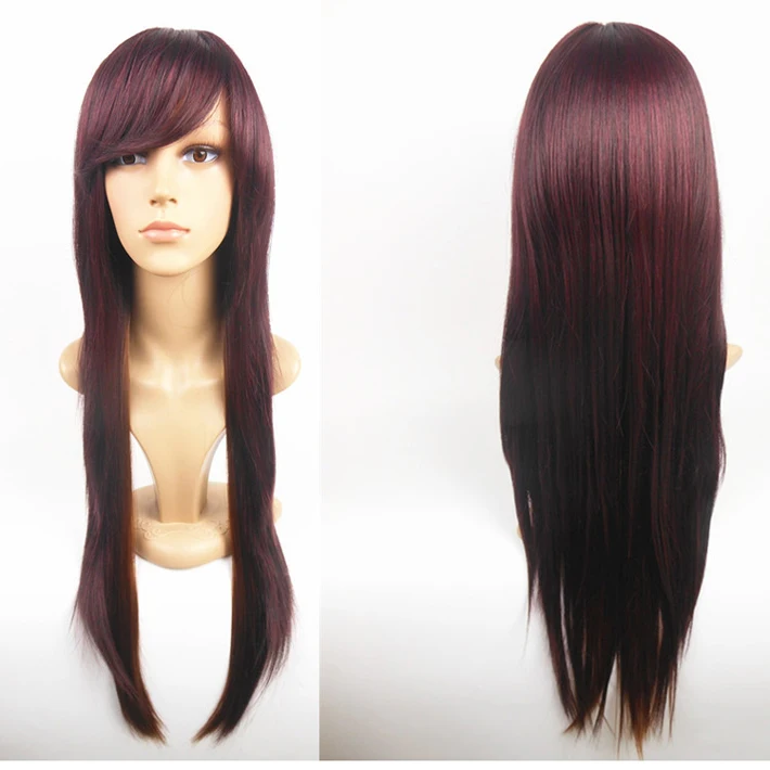 Buy Perucas Purple Ombre Wigs Synthetic Hair Peruk Black Dark