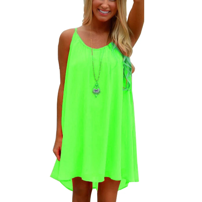 hollow out lady dresses 2015 summer Spaghetti Strap loose o-neck plus size women dress sleeveless mini mesh patchwork QAF283D