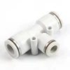 white color PE8 8mm tee quick joint connector push in tube