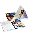 Advertising softcover color booklet cheap trifold brochure printing