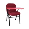 Cheap school steel frame red cushion upholstered school chair with armrest of school chair and table furniture