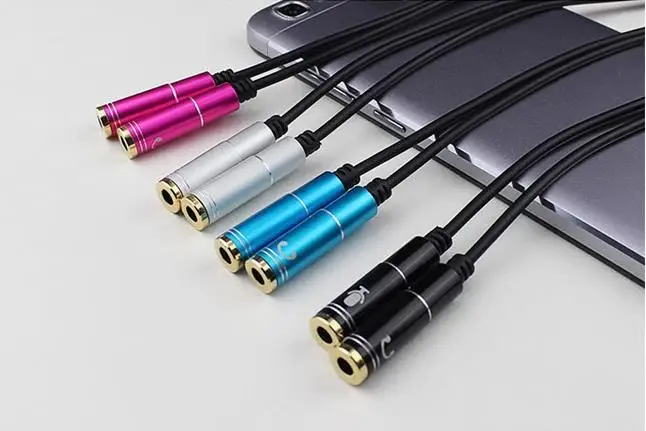 high quality Audio 3.5mm Male to Dual Female Headphone Microphone Speaker Connector Plug 1 to 2 Y Splitter Adaptor Cable - ANKUX.COM