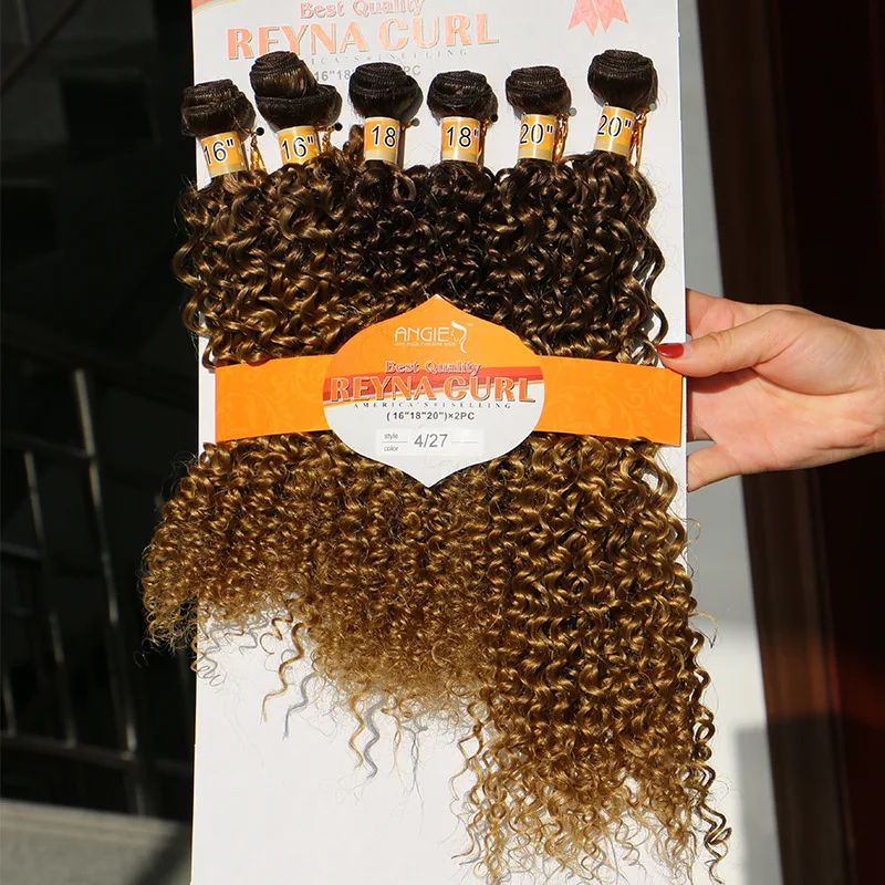 6 bundles/pack 16-20inch natural curly weave hair