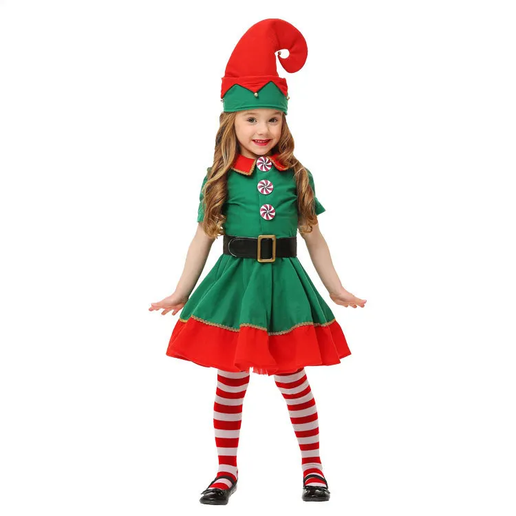 Рождественский костюм для маленьких детей Санта Клаус косплэй обувь мальчиков Рождество эльф одежда форма шляпа костюм
