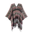 fashion design tassel jacquard woven geometrical pattern import lady shawl scarf