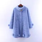 Top Quality long style mink fur coat Jacquard Jacket women winter fur Jacket