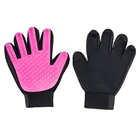 Private Label Solf Silicone Massage Pet Bath Glove / Durable Pet Grooming Glove Brush for Dog and Cat