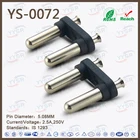 インドプラグ挿入(YS-0072 sabs 5.08ミリメートル2.5a中空真鍮プラグ端子)用2ピンプラグトップス