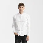 man's white long sleeve fishing oxford shirt