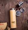 Wholesale 500ml custom logo thermos tainless steel bamboo tumbler with infuser