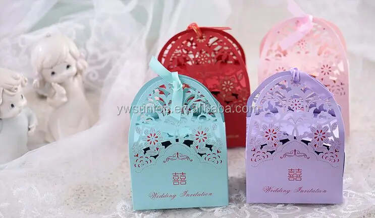 very cheap newest laser cut wedding favor box for sale