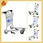 3 or 4 wheels stainless steel airport trolley