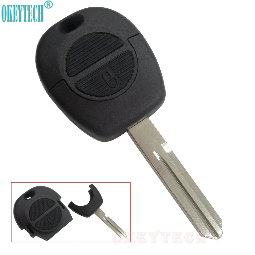 OkeyTech 2 Buttons New Remote Flip Fob Car Key Shell For Nissan Micra Almera Primera X-Trail Replacement Uncut Blade Case Cover