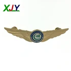 Gold plated hard enamel lapel custom metal pilot wings pin badge