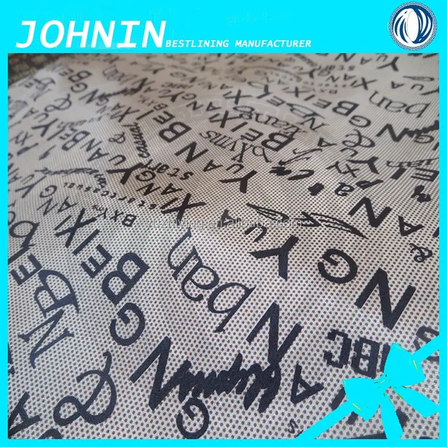 company custom logo printed taffeta fabric