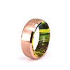 New Design Heavy Pipe-Cut Colorful Plastic and Rose Gold Tungsten Combined Wedding Engagement Ring