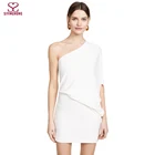 New Design Bodycon Women One Shoulder Casual Mini Dress