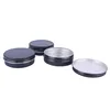 Wholesale decorative empty mini rounnd with lid aluminum packaging cosmetic chocolate cookie tea weed black metal candle tins