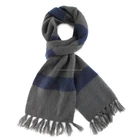 Men's acrylic striped fringes knitted scarf