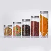 clear plastic canned food container aluminum and pet cap 50g 100g 150g 250g pet jar